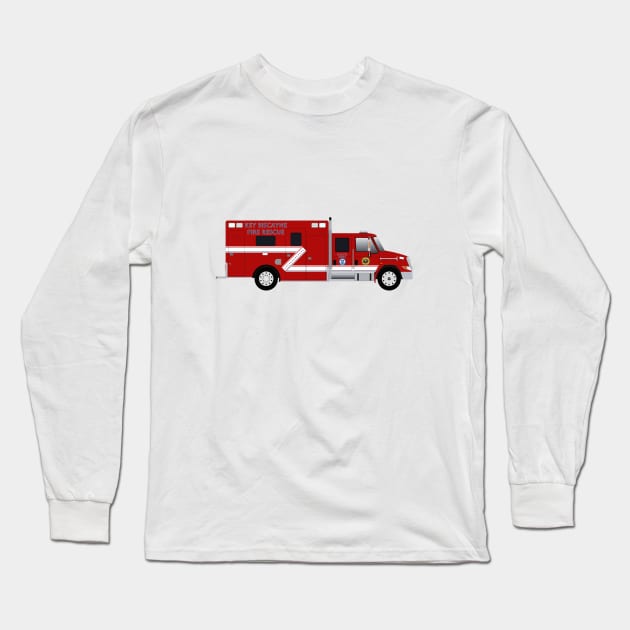 Key Biscayne Fire Rescue Ambulance Long Sleeve T-Shirt by BassFishin